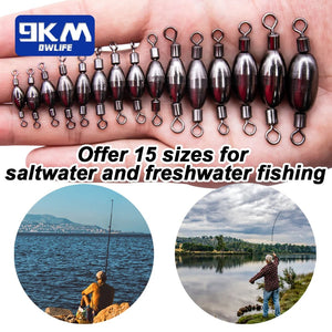 Fishing Weights Sinkers with Inner Swivels 5~20Pcs Saltwater Fishing Swivel Egg Sinkers Weight Trolling Fishing Line Connector