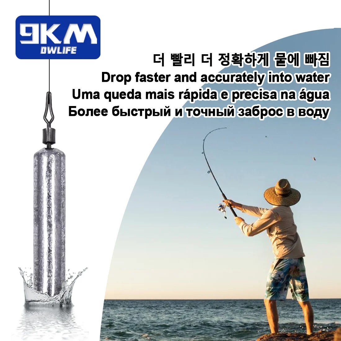 JSHANMEI Fishing Weights Drop Shot Fishing Sinkers Pencil Skinny