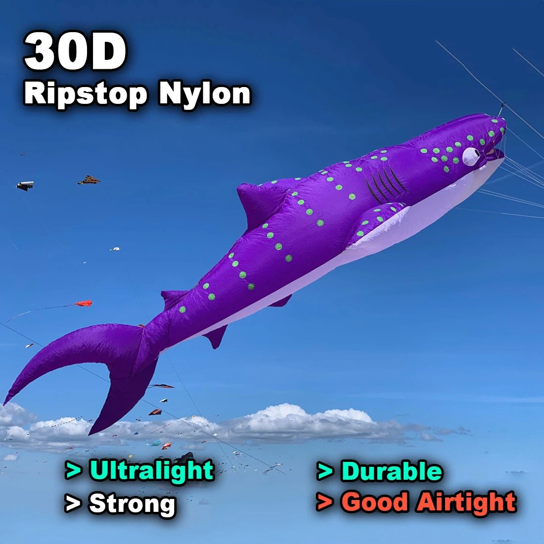 6m Whale Shark Kite Line Laundry Kite Pendant Soft Inflatable Show Kite