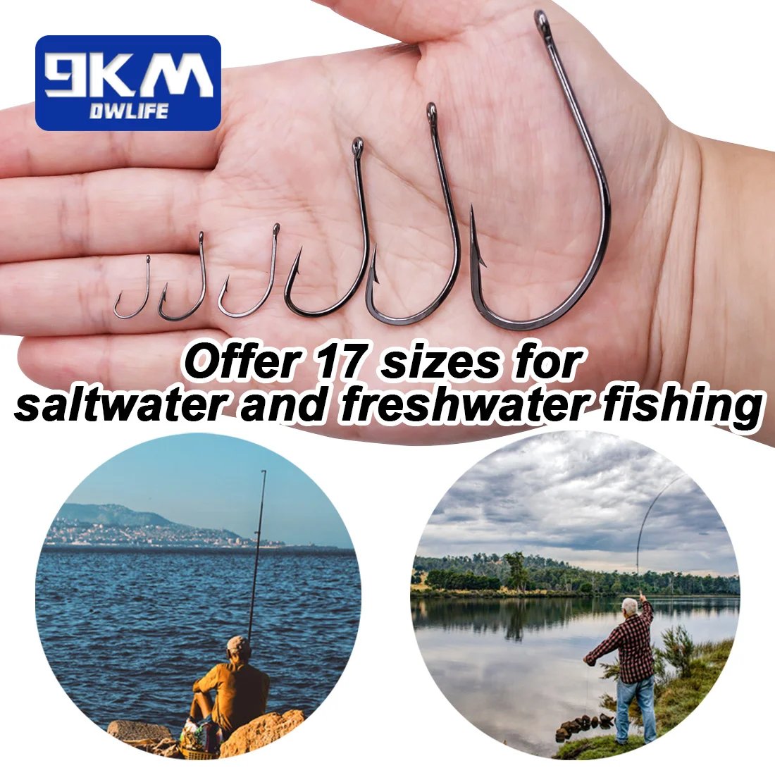 9KM Fishing Hooks Saltwater Live Bait Hook 50~200Pcs Fishing Catfish Bass Hooks Tackle Trout Fishing Octopus Hooks Accessories