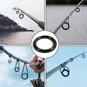 26Pcs Fishing Rod Repair Kit Ring Wear Resistant Ceramic Guide Ring Rod Eye Replacement Kit Fishing Rod Guides Alconite Ring Set