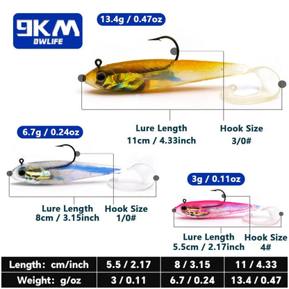 Fishing Soft Lures 3~13.4g Lead Head Jigs Soft