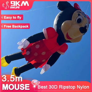9KM 3.5m Mouse Kite Line Laundry Pendant Soft Inflatable Show Kite