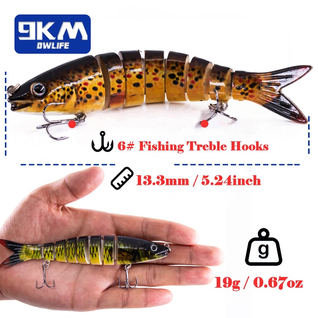 Fishing Lures for Bass Trout Topwater Fishing Lure Multi Jointed Lifelike Swimbait Slow Sinking Hard Baits Freshwater Seawater