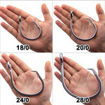 Lade das Bild in den Galerie-Viewer, Giant Fishing Hook 18/0~28/0 Big Game Live Bait Hooks Stainless Steel Saltwater Fishing Circle Hooks Shark&amp;Swordfish&amp;Tuna Hook
