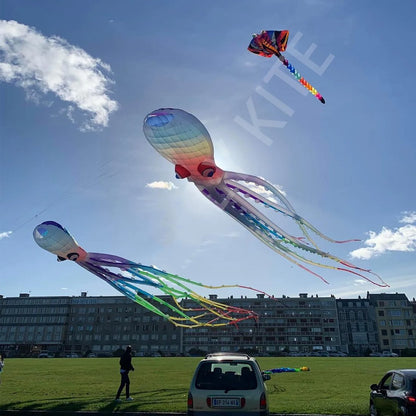 9KM Giant 40m Octopus Kite Line Laundry Pendant Soft Inflatable Show Kite for Kite Festival 30D Ripstop Nylon Fabric