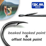 Lade das Bild in den Galerie-Viewer, 9KM Baitholder Fishing Hooks 50~200Pcs Live Bait Hook Barbed Shank Down Eye Offset Circle Hook Carp Fishing Jig Worm Hook Tackle
