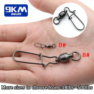 Fishing Snap Swivels Duo Lock Ball Bearing Swivel Snap Stainless Steel Fishing Accessories Fast Snap Clip Fishing Lure Connector