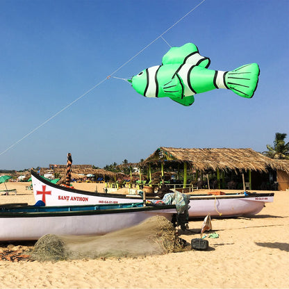 9KM 5m Clownfish Kite Line Laundry Soft Inflatable Show Kite for Kite Festival 30D Ripstop Nylon with Bag