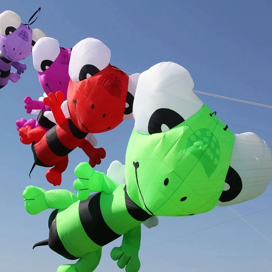 9KM 3m Bee Kite Line Laundry Kite Soft Inflatable 30D Ripstop Nylon with Bag for Kite Festival (Accept wholesale)