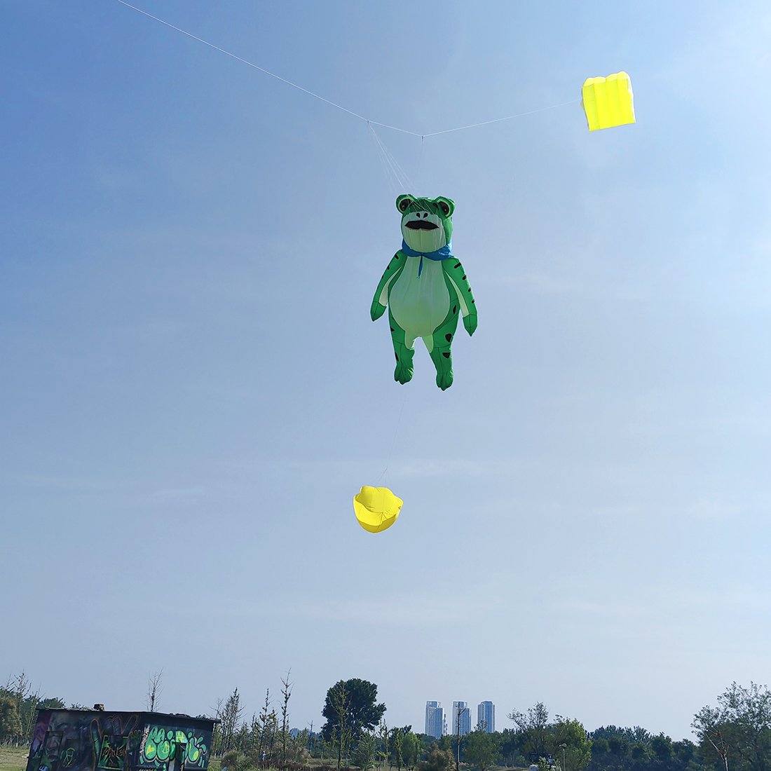 9KM 5m Frog Kite Line Laundry Pendant Soft Inflatable Show Kite for Kite Festival 30D Ripstop Nylon Fabric (Accept wholesale)