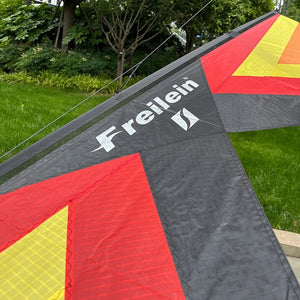 Freilein 2.4m Beginner 4 Line Stunt Kite for Adults Professional Acrobatic Kite PC20 13" Handle + 4x25mx90lb Dyneema Lines + Bag