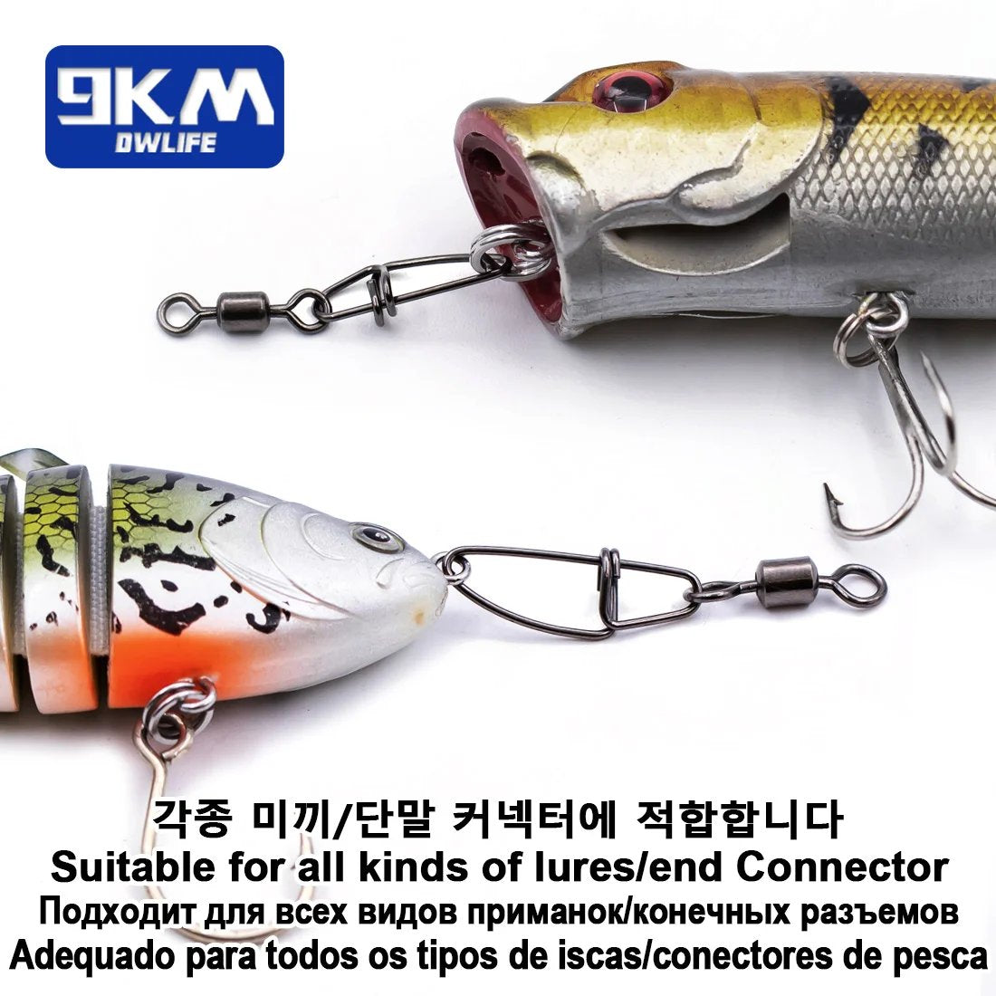 Snap Swivels Saltwater Fishing Tackle Catfishing Equipment Cross-Lok Snap Fishing Hook Lure Connector Fishing Barrel Clip Swivel