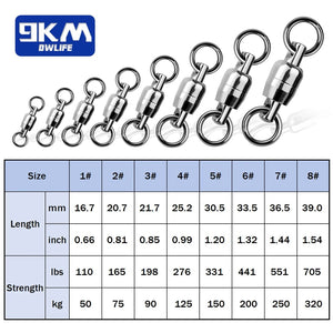 Ball Bearing Swivel 10~30Pcs Stainless Steel Solid Rings