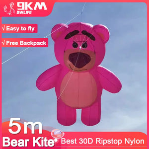 9KM 5m Big Bear Kite Line Laundry Kite Soft Inflatable 30D Ripstop Nylon