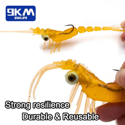 9KM Soft Shrimp Lures 7~8.5g Bass Lures Saltwater Shrimp Bait