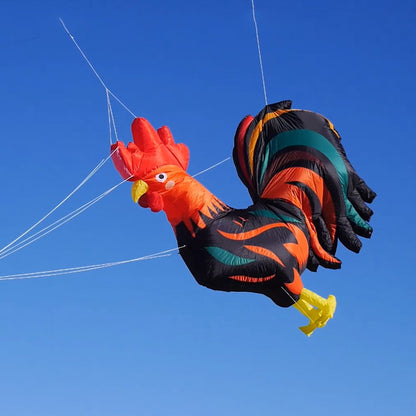 9KM 2.8m*2.5m Rooster Kite Line Laundry Pendant Soft Inflatable Show Kite for Kite Festival 30D Ripstop Nylon with Bag