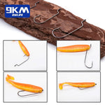 Load image into Gallery viewer, 9KM Fishing Offset Worm Hooks 50~200Pcs High Carbon Steel EWG Hooks for Bass Fishing Worm Hooks Wide Gap Barbed Shank Saltwater
