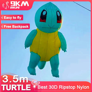 9KM 3.5m Turtle Kite Line Laundry Kite Soft Inflatable 30D Ripstop Nylon 