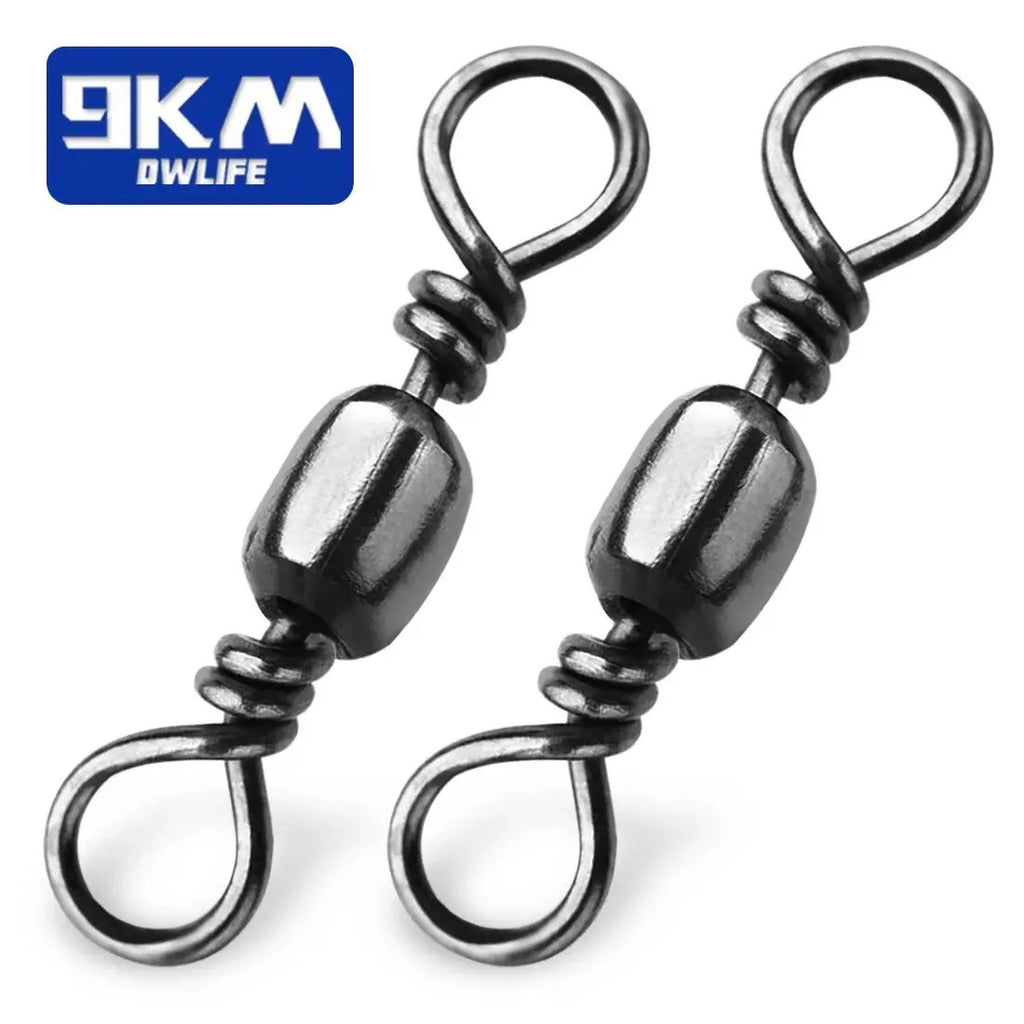 Fishing Barrel Swivels 50~200Pcs High Strength Catfish Lures Solid Ring Fishing Line Connector Rolling Fishing Swivels Tackle