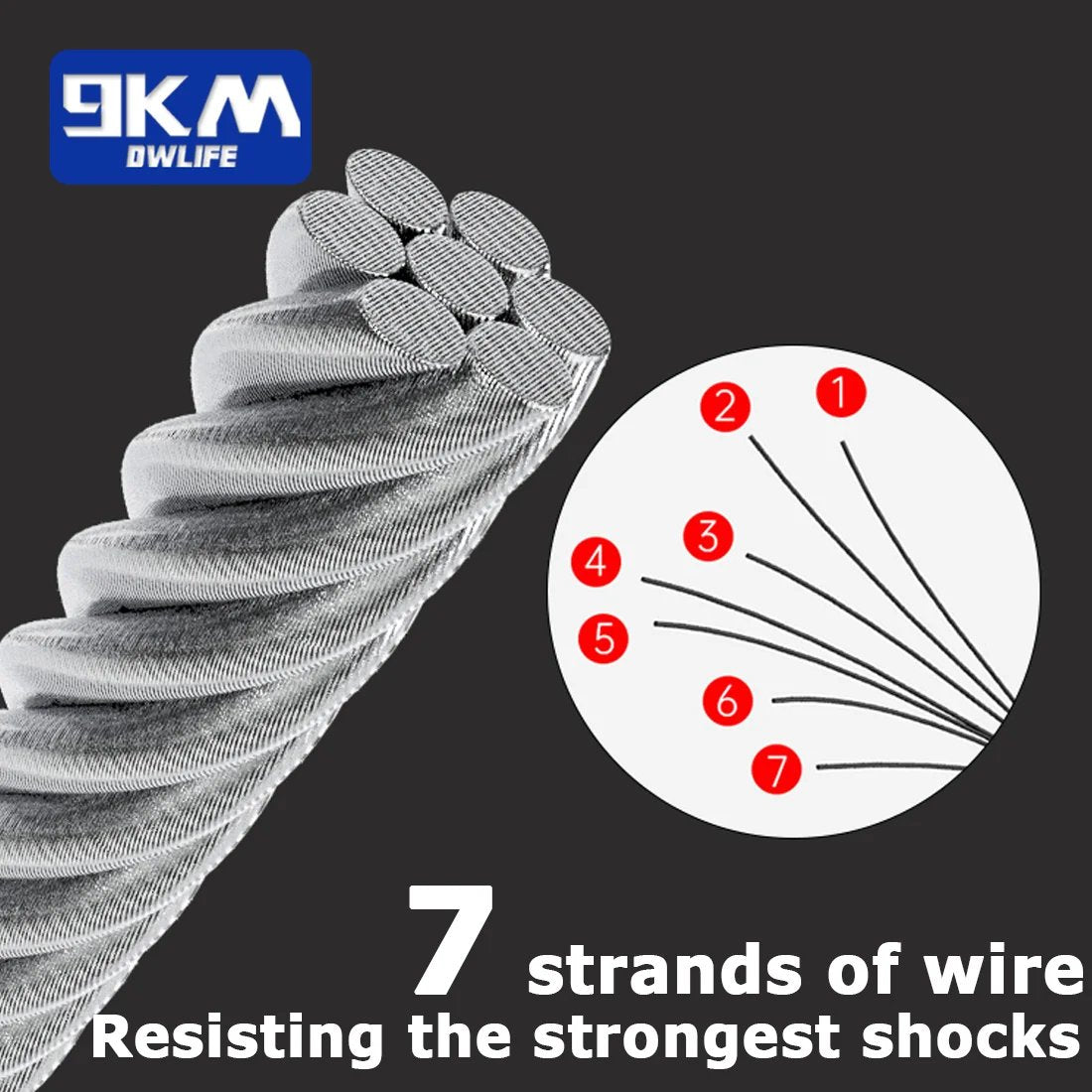 9KM 7 Strands Fishing Wire Stainless Steel Wire 10M Trolling Wire