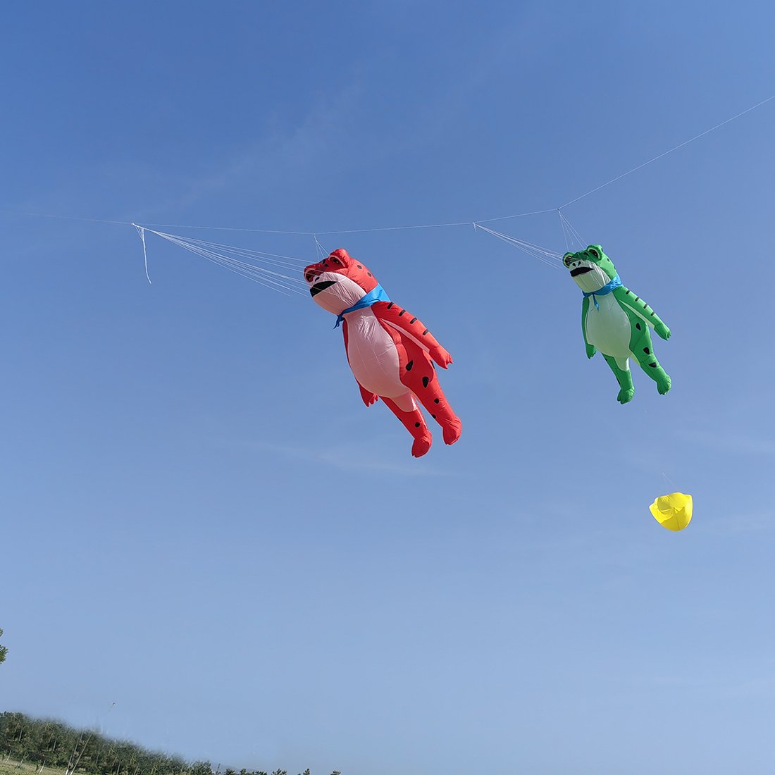 9KM 5m Frog Kite Line Laundry Pendant Soft Inflatable Show Kite for Kite Festival 30D Ripstop Nylon Fabric (Accept wholesale)