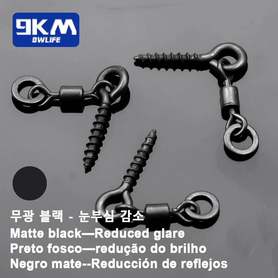 Carp Fishing Boilie Screw with Swivel Fishing Bait Screw 30~60Pcs Carp Rig Fishing Terminal Tackle Stainless Steels Matte Black