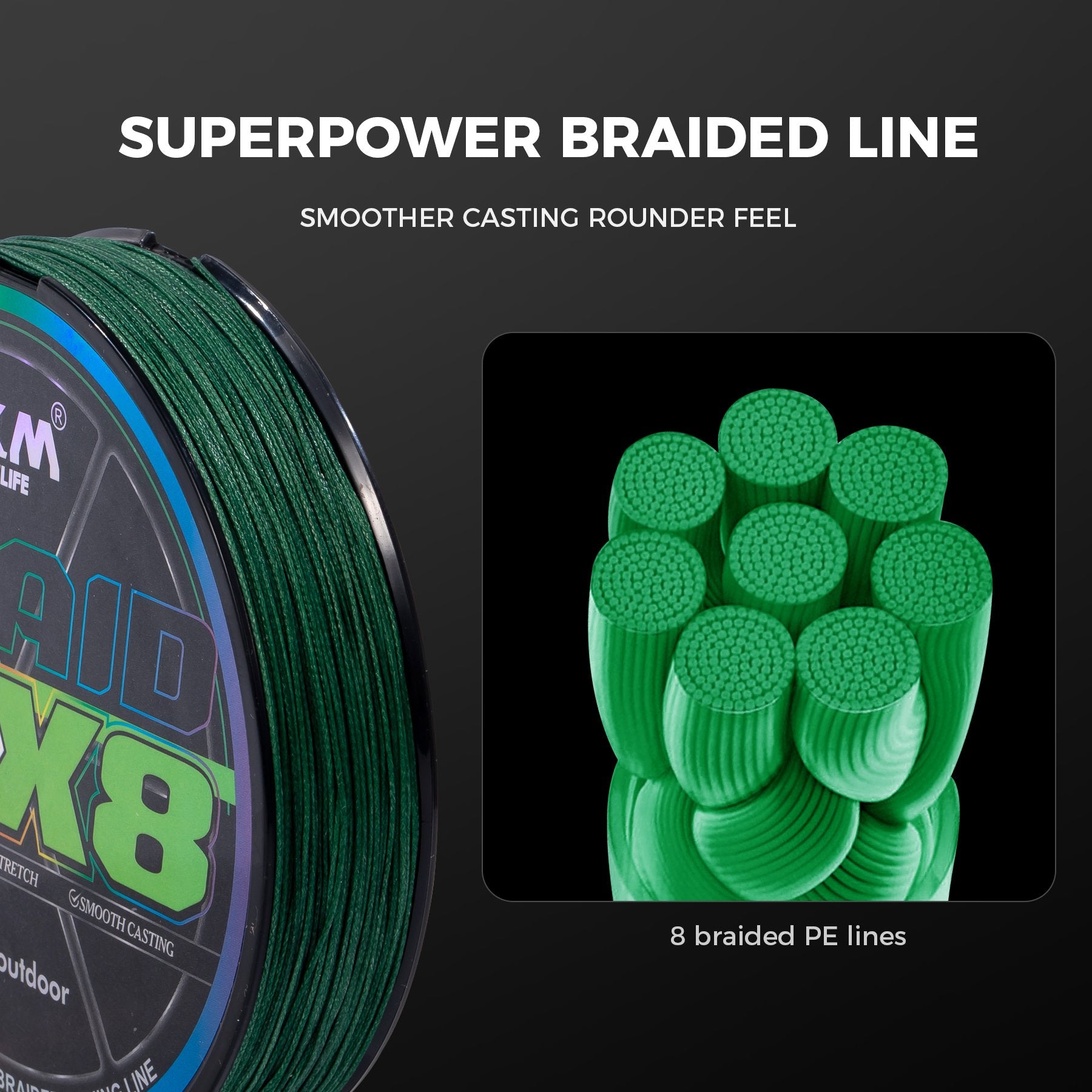 9KM Braided Fishing Line 8X Strands 15lb~120lb PE Line 150m/300m/500m Fishing Accessories for Saltwater & Freshwater