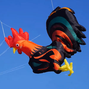 9KM 2.8m*2.5m Rooster Kite Line Laundry Pendant Soft Inflatable Show Kite for Kite Festival 30D Ripstop Nylon with Bag