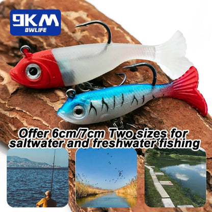 Soft Fishing Lures Jig Head Swim Lure Paddle Tail Swimbaits Bass Fishing Sinking Bait Freshwater Saltwater for Trout Walleye