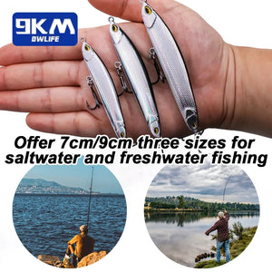 Slow Sinking Pencil Lures 9.5~19g Saltwater Fishing Lures Hard Fishing Bait with Treble Hooks Salmon Redfish Trout Bass Walleye