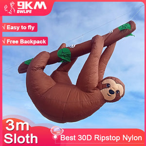 9KM 3m Sloth kite Line Laundry Pendant Soft Inflatable Show Kite for Kite Festival 30D Ripstop Nylon Fabric (Accept wholesale)