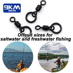 Load image into Gallery viewer, 9KM Carp Fishing Swivel 30~60Pcs Quick Change Rolling Swivel With Ring Matt Black Micro Hook Ring Link Ring Carp Fishing Tackle
