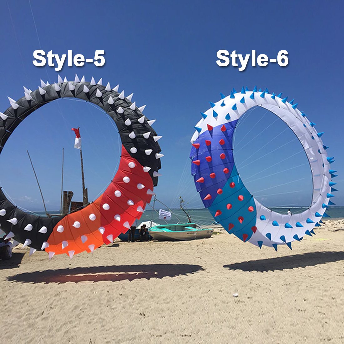 9KM 5m Spiky Bol Kite Line Laundry Soft Inflatable Pendant Show Kite for Kite Festival 30D Ripstop Nylon Fabric with Bag