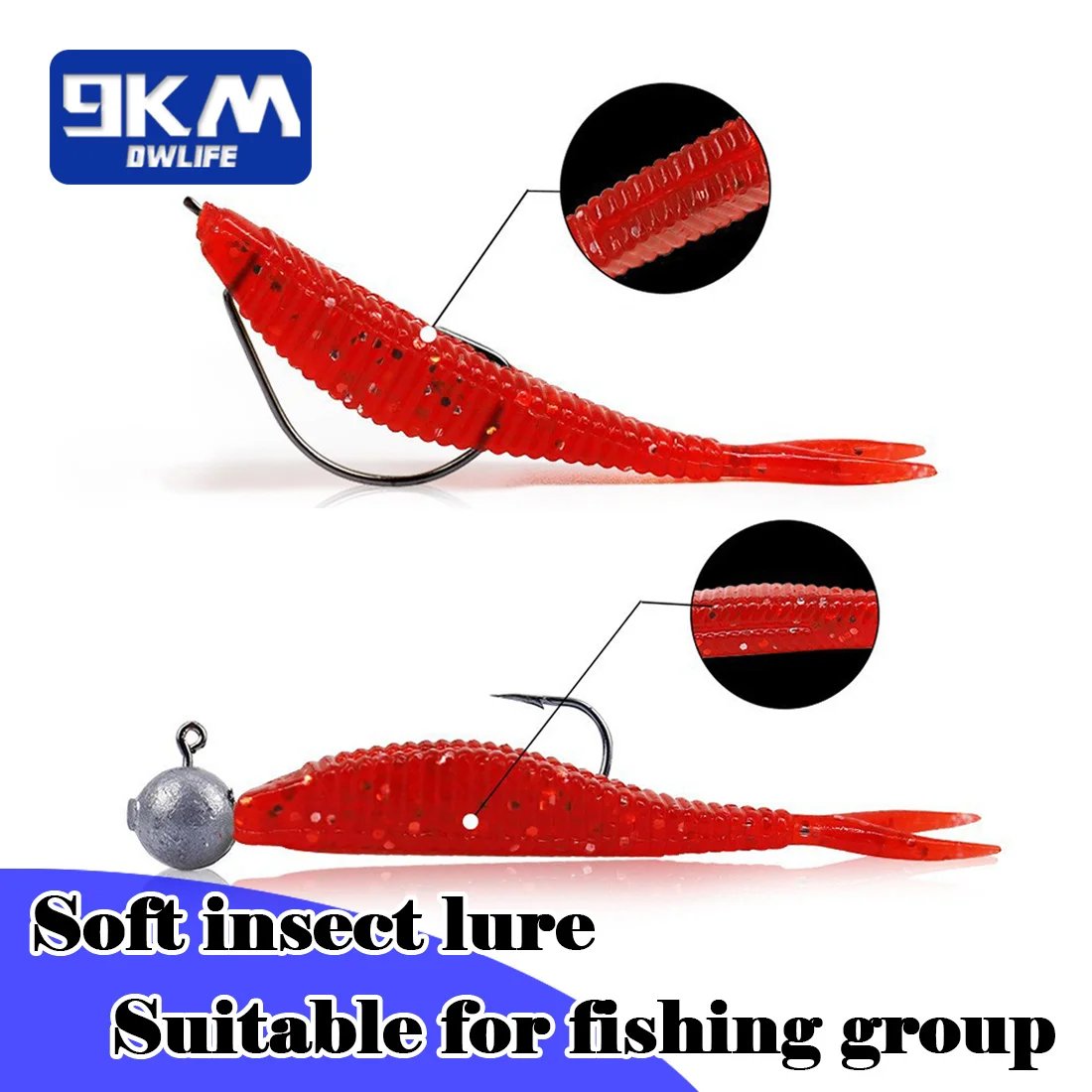 15Pcs Fishing Soft Lures Plastic Baits 7cm Lifelike Forked Paddle Tail