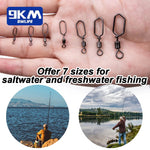 Load image into Gallery viewer, Fishing Swivels Snap 15~60Pcs Hooked Snap Stainless Steel Fishing Rolling Barrel Swivel Fishing Lure Connector Interlock Snap
