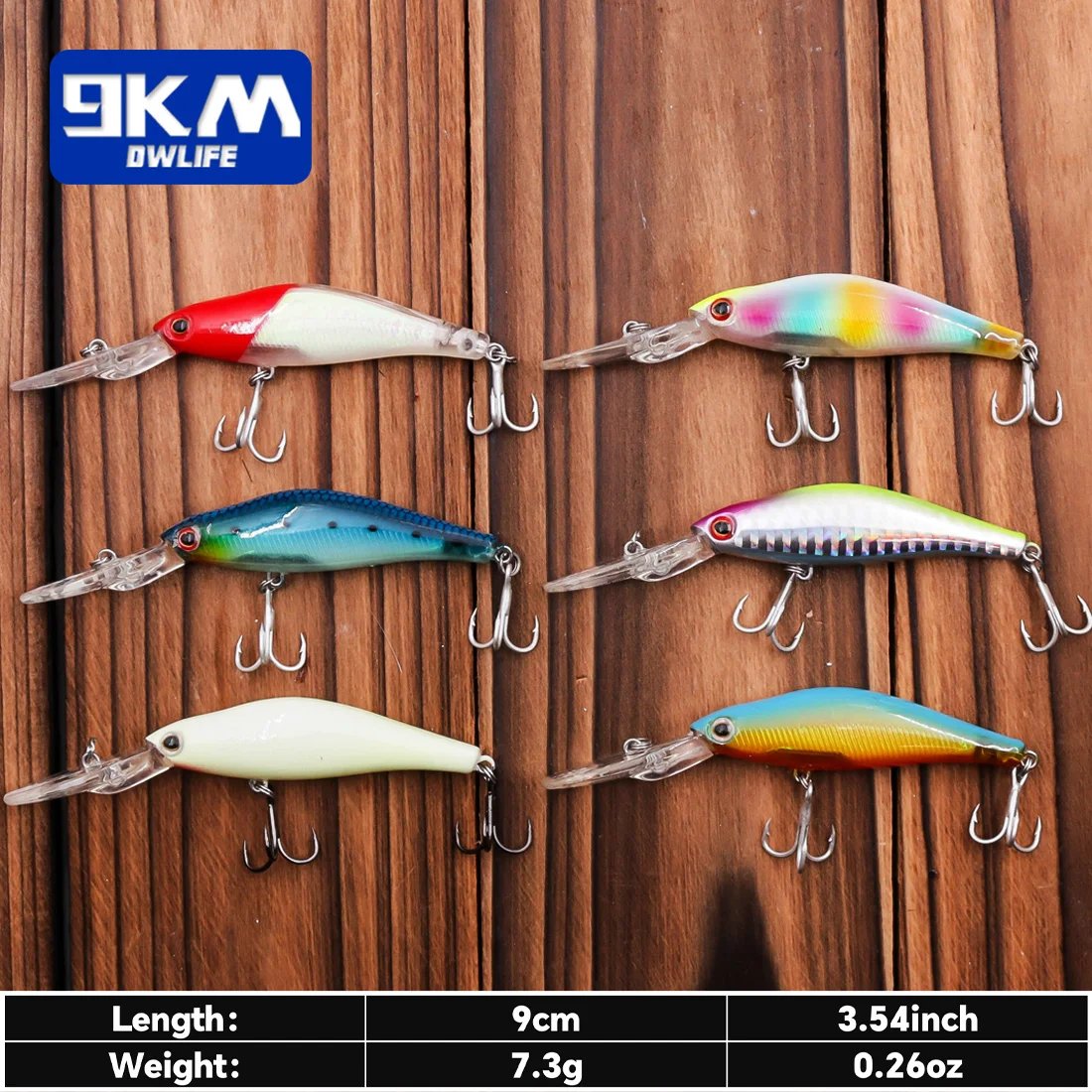 Minnow Lures 9cm 7.3g Diving Jerkbait Hard Bait