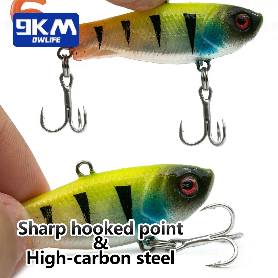 Soft Fishing Lures Jig Head Swim Lure Split Tail Swimbaits with Treble Hooks For Saltwater Freshwater Bass Fishing Trout Walleye