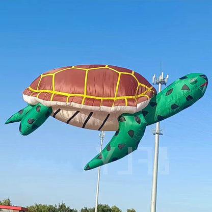 9KM 5m Sea Turtle Kite Line Laundry Pendant Soft Inflatable Show Kite for Kite Festival 30D Ripstop Nylon Fabric