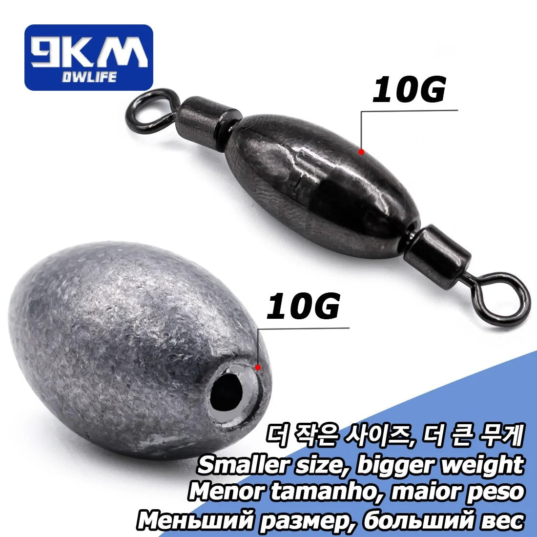 Fishing Weights Sinkers with Inner Swivels 5~20Pcs Saltwater Fishing Swivel Egg Sinkers Weight Trolling Fishing Line Connector