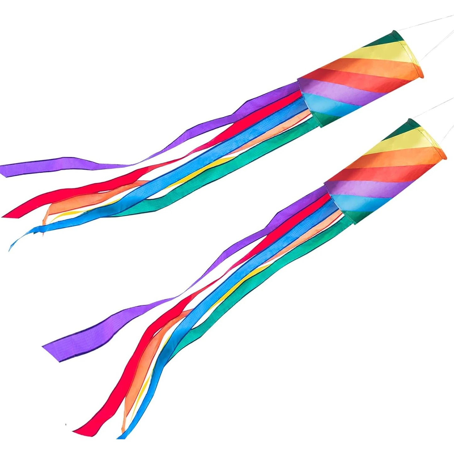 9KM DWLIFE 40" windsock 2pcs Rainbow Spinner Pride Outdoor Hanging Decoration Garden Spring Spiral Flag