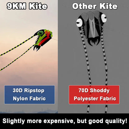 9KM Kite 2㎡ Trilobite Kite 7.45m Soft Inflatable Line Laundry Show Kite 30D Ripstop Nylon Fabric With Swivels & Bag