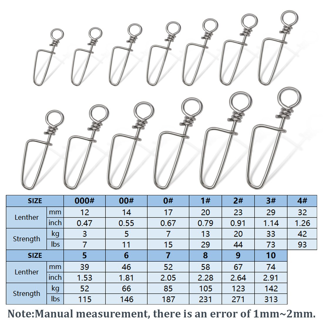 Fishing Coastlock Snaps 50~200Pcs Stainless Steel Quick Change Fast Clip Fishing Lure Connector Saltwater Freshwater Hooked Snap