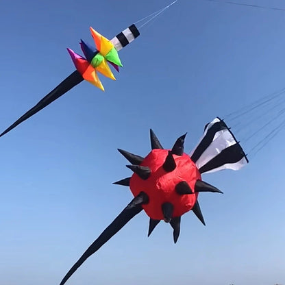 9KM 5.2m Spikey Balls Kite Line Laundry Kite Pendant Soft Inflatable Show Kite for Kite Festival 30D Ripstop Nylon with Bag