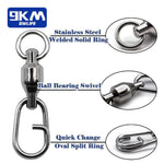 Load image into Gallery viewer, Fishing Swivels Snap Ball Bearing Swivel 25~100Pcs Stainless Split Ring
