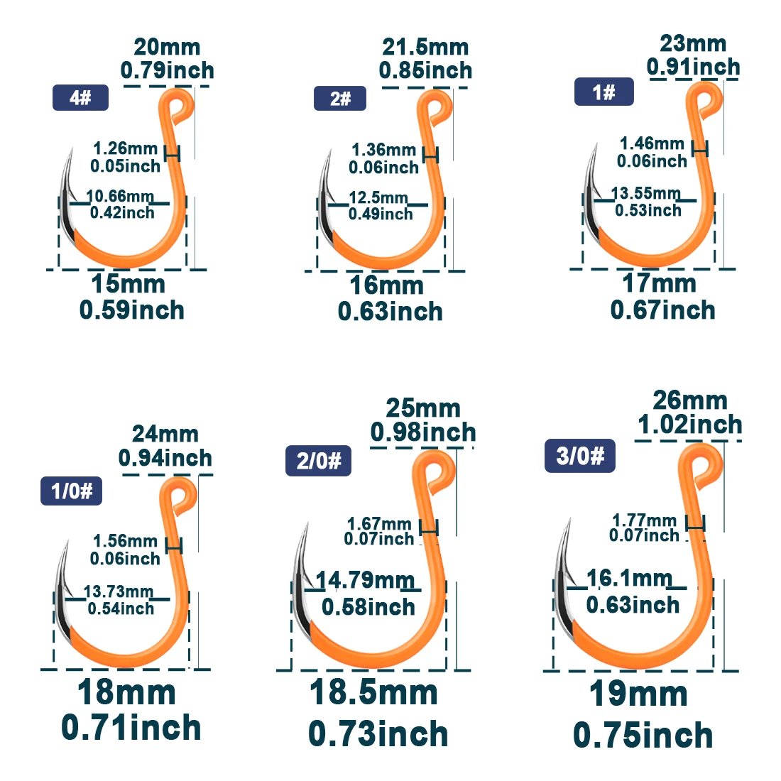 ishing Inline Single Hooks 25~100Pcs