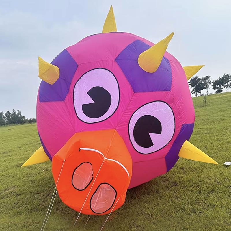 9KM 2.5m Pig Ball Kite Line Laundry Kite Soft Inflatable Show Kite Pendant 30D Ripstop Nylon with Bag for Kite Festival