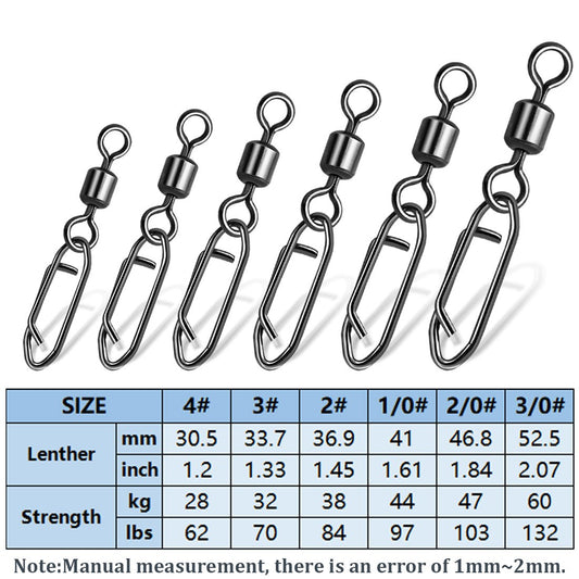 Fishing Rolling Swivel Snap Clips Connector