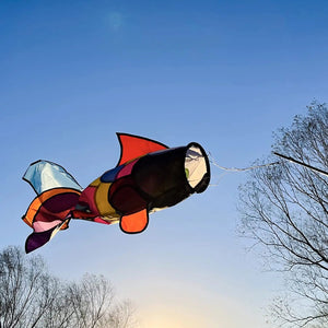 9KM 32in Rainbow Fish Kite Fishing Windsock Spinner Garden Decoration Spinner Spiral