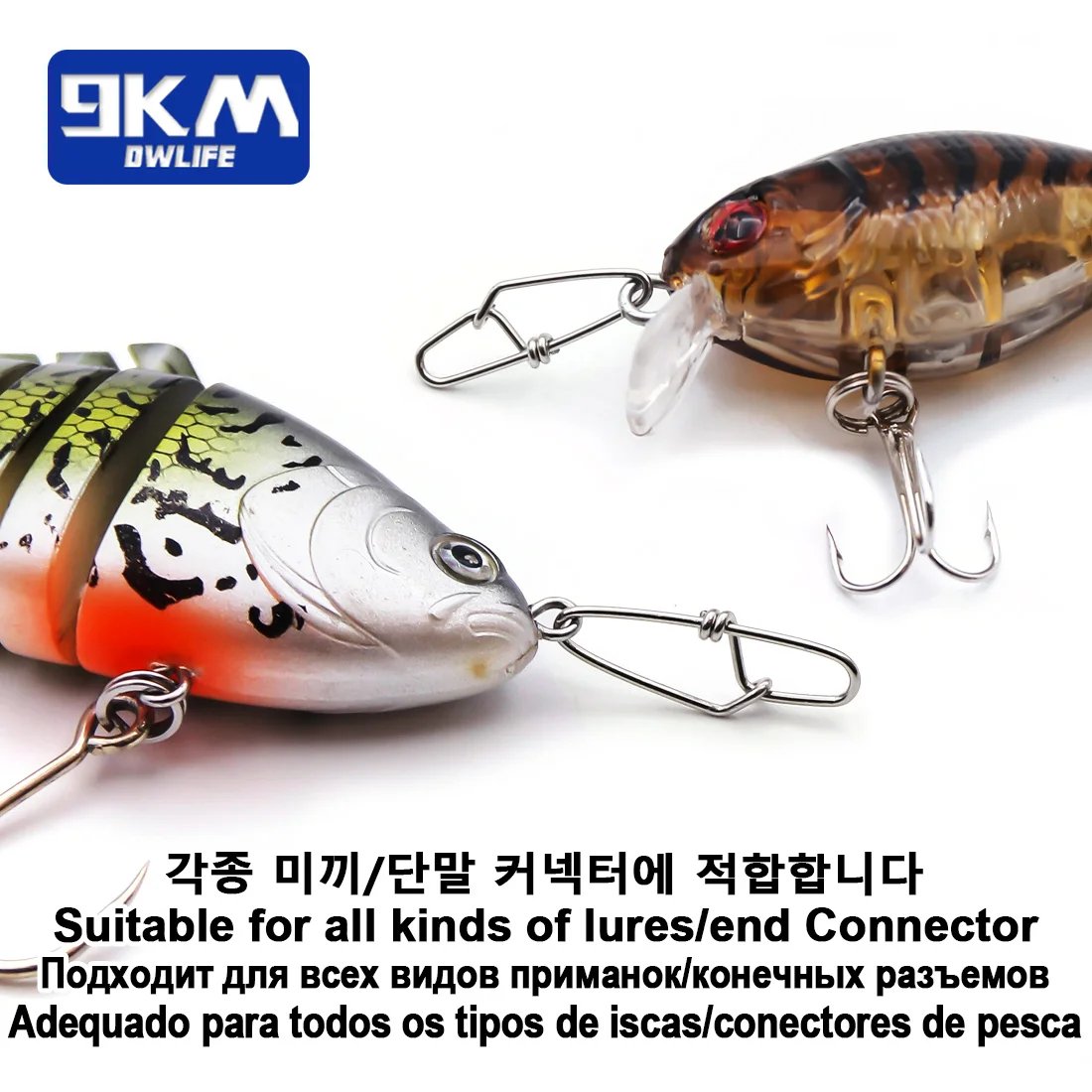 9KM Fishing Snap 50~200Pcs Fishing Clip Quick Fishing Lure Connector